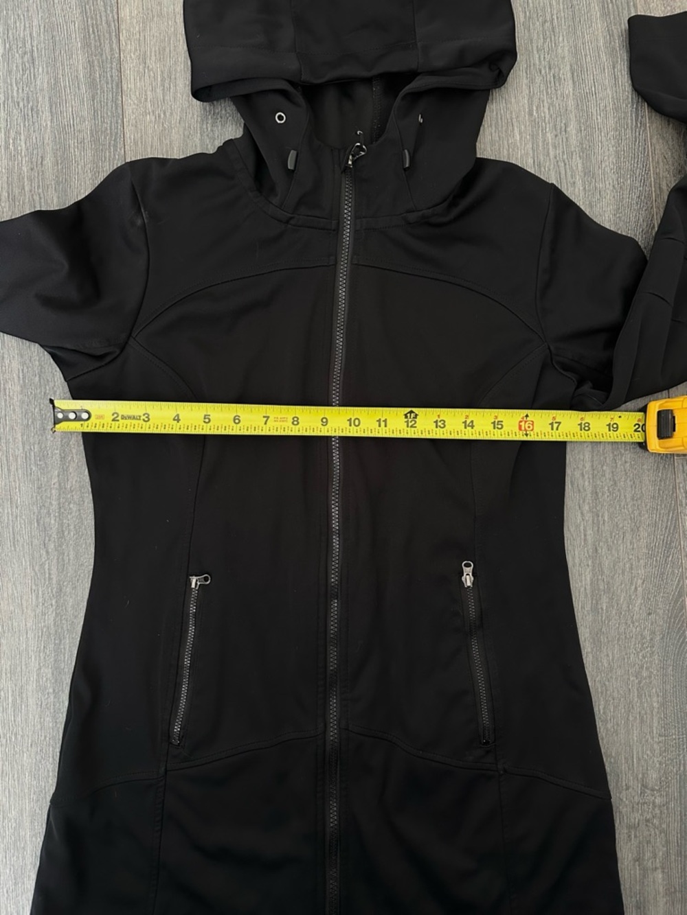 Mondetta Black Hooded Softshell Parka Silhouette Lightweight Activewear Jacket - Picture 4 of 8